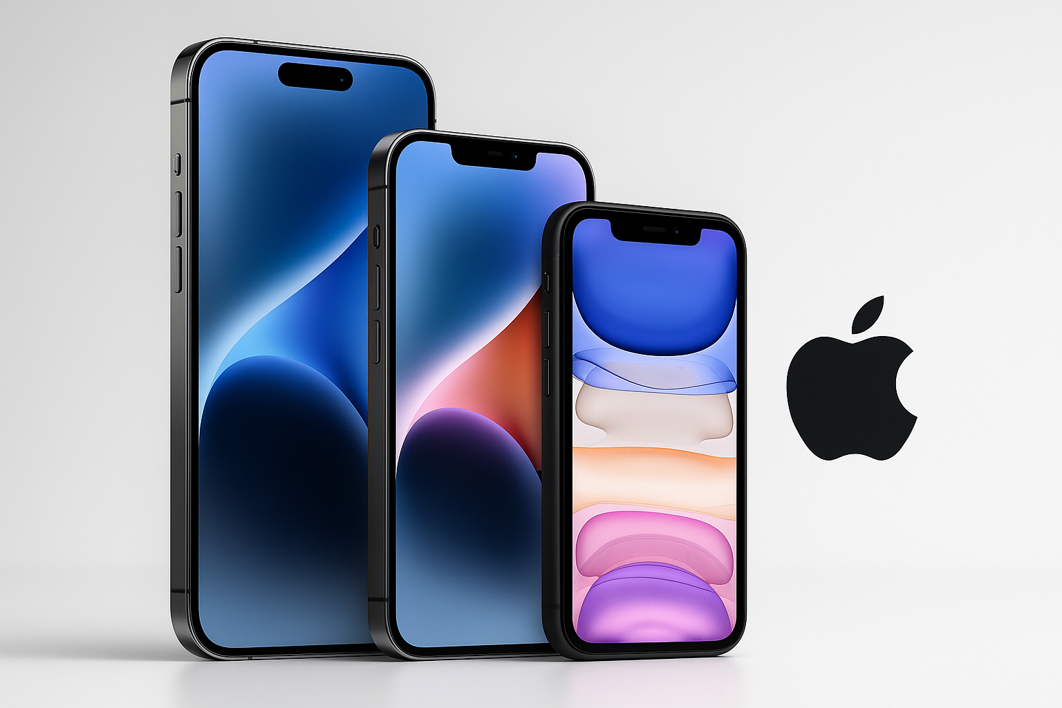 iPhone Models with Apple Logo